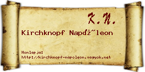 Kirchknopf Napóleon névjegykártya